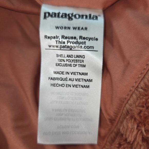 Patagonia Los Gatos Vest NWT Womens Large Century Pink High Pile Fleece Full Zip - Picture 7 of 9